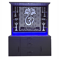 Lotus Om Mandir with Storage Space | Prime Wood