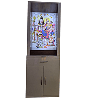 Shiv Parivar Mandir with Printed Acrylic and Storage Space - Sehrawat Brothers