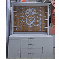 Lotus Om Mandir with Storage Space | Prime Wood Lotus Om Mandir with Storage Space | Prime Wood