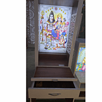 Shiv Parivar Mandir with Printed Acrylic and Storage Space - Sehrawat Brothers