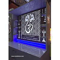 Lotus Om Mandir with Storage Space | Prime Wood Lotus Om Mandir with Storage Space | Prime Wood