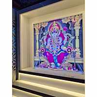 Ganpati Ji Mandir with Printed Acrylic and Storage Space | Sehrawat Brothers