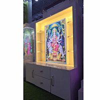 Sherawali Mata Puja Mandir Printed on Acrylic with Storage Space | Sehrawat Brothers