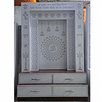 Acrylic Om Mandir With Storage Space | Acrylic Pillar