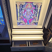 Ganpati Ji Mandir with Printed Acrylic and Storage Space | Sehrawat Brothers