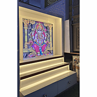 Ganpati Ji Mandir with Printed Acrylic and Storage Space | Sehrawat Brothers
