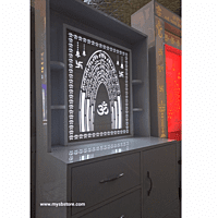 Om Mandir with Storage Space | Prime Wood Om Mandir with Storage Space | Prime Wood