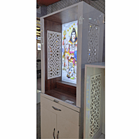 Shiv Parivar Mandir with Printed Acrylic and Storage Space - Sehrawat Brothers