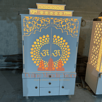 Shree Yantra Backlit Corian Mandir with Folding Doors Shree Yantra Backlit Corian Mandir with Folding Doors