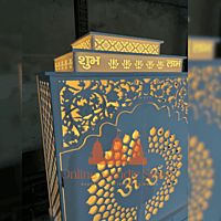 Shree Yantra Backlit Corian Mandir with Folding Doors Shree Yantra Backlit Corian Mandir with Folding Doors