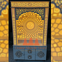 Divine Backlit Om Mandir in White Corian with Elegant Design Divine Backlit Om Mandir in White Corian with Elegant Design