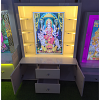 Sherawali Mata Puja Mandir Printed on Acrylic with Storage Space | Sehrawat Brothers