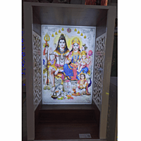 Shiv Parivar Mandir with Printed Acrylic and Storage Space - Sehrawat Brothers
