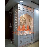 Serene Sanctuary Full Corian Mandir with Backlight Serene Sanctuary Full Corian Mandir with Backlight
