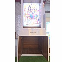 Shiv Parivar Mandir with Printed Acrylic and Storage Space - Sehrawat Brothers