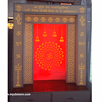 Acrylic Om Mandir With Storage Space | Acrylic Pillar