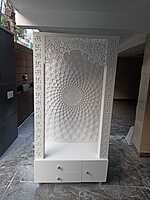 3D Corian Om Mandir With Pillar | Full Corian Mandir 3D Corian Om Mandir With Pillar | Full Corian Mandir
