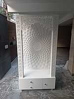 3D Corian Om Mandir With Pillar | Full Corian Mandir