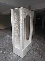3D Corian Om Mandir With Pillar | Full Corian Mandir 3D Corian Om Mandir With Pillar | Full Corian Mandir