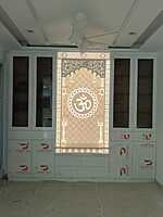 3D Corian Om Puja Mandir With Corian Pillar