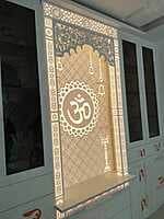 3D Corian Om Puja Mandir With Corian Pillar