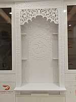 3D Corian Om Puja Mandir With Corian Pillar