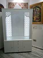 Om Mandir With WPC Jali & Drawers Om Mandir With WPC Jali & Drawers