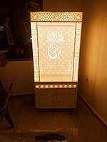 3D Corian Louts Om Mandir With Pillar and Drawer 3D Corian Louts Om Mandir With Pillar and Drawer