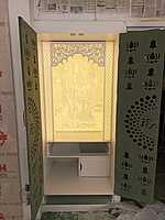 3D Corian Radha Krishna Puja Mandir With Corian Pillar & HDHMR Jali Door