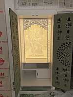 3D Corian Radha Krishna Puja Mandir With Corian Pillar & HDHMR Jali Door