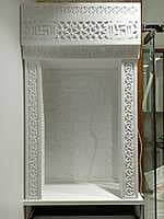 3D Corian Radha Krishna Puja Mandir With Corian Pillar 3D Corian Radha Krishna Puja Mandir With Corian Pillar