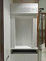 3D Corian Radha Krishna Puja Mandir With Corian Pillar 3D Corian Radha Krishna Puja Mandir With Corian Pillar