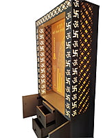 3D Corian Om Temple with WPC Jali and Drawer 3D Corian Om Temple with WPC Jali and Drawer