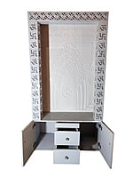 3D Corian Om Temple with WPC Jali and Drawer 3D Corian Om Temple with WPC Jali and Drawer