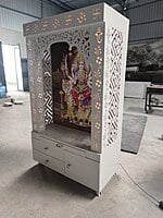 Sherawali Mata Puja Mandir Printed on Acrylic with WPC Pillar & Storage Space | Sehrawat Brothers Sherawali Mata Puja Mandir Printed on Acrylic with WPC Pillar & Storage Space | Sehrawat Brothers
