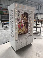 Sherawali Mata Puja Mandir Printed on Acrylic with WPC Pillar & Storage Space | Sehrawat Brothers Sherawali Mata Puja Mandir Printed on Acrylic with WPC Pillar & Storage Space | Sehrawat Brothers