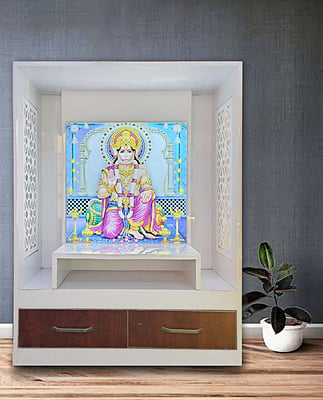 Hanuman Ji Mandir Printed on Acrylic with Storage Space | Sehrawat Brothers