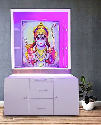 Rama Ji Mandir with Acrylic Print and Storage Space | Sehrawat Brothers
