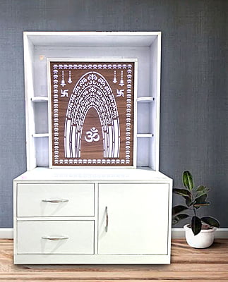 Om Mandir with Storage Space | Prime Wood