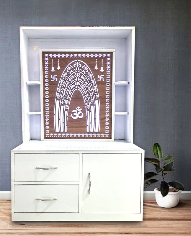 Om Mandir with Storage Space | Prime Wood