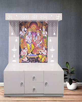 Ram Darbar Mandir Printed on Acrylic with Storage Space | Sehrawat Brothers
