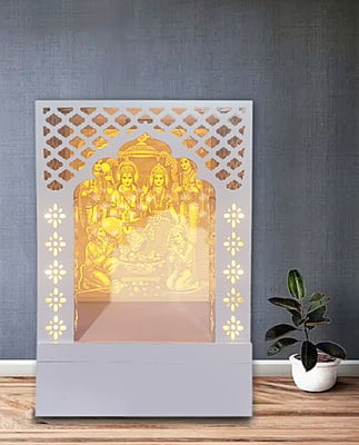 3D Corian Ram Darbaar Puja Mandir With WPC Pillar