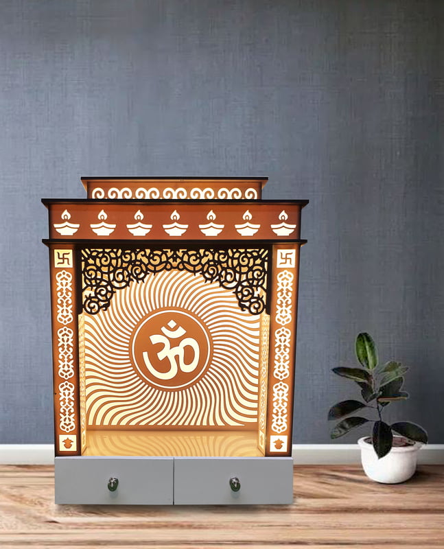 3D Corian Om Mandir With Pillar 3D Corian Om Mandir With Pillar