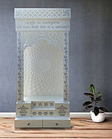 Om 3D Corian Puja Mandir With WPC Pillar Om 3D Corian Puja Mandir With WPC Pillar