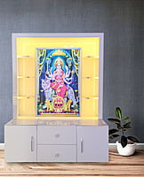 Sherawali Mata Puja Mandir Printed on Acrylic with Storage Space | Sehrawat Brothers