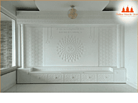 Divine Serenity Full Corian Mandir with Intricate Carvings Divine Serenity Full Corian Mandir with Intricate Carvings
