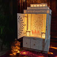Premium 3D Corian Mandir with Sliding Doors – Spacious & Stylish Premium 3D Corian Mandir with Sliding Doors – Spacious & Stylish