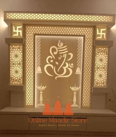 Ganesh Elegance Full Corian Mandir with Backlight Ganesh Elegance Full Corian Mandir with Backlight