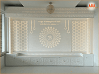Divine Serenity Full Corian Mandir with Intricate Carvings Divine Serenity Full Corian Mandir with Intricate Carvings