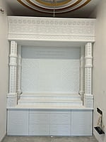 Ethereal Blessings Full Corian Mandir with Backlight